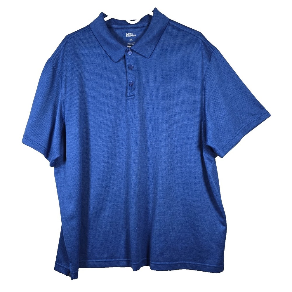 Marc Edwards Mens Polo Shirt Size 2XL Short Sleeve Brilliant Blue Golf Sport